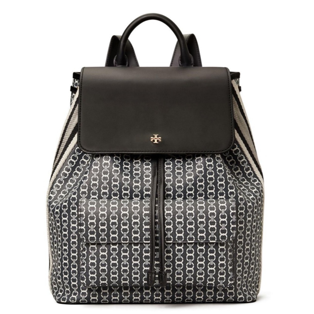 Tory Burch Gemini Link Canvas Backpack, Black